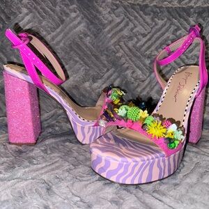 Betsey Johnson Vibrant Pink and Purple Platforms